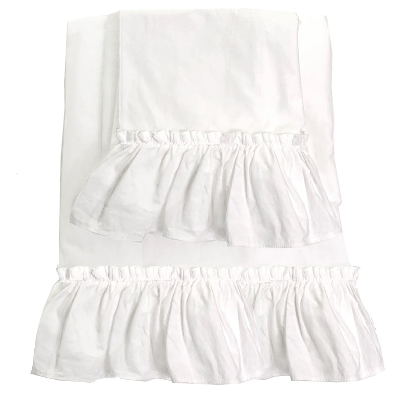 Ollie Mae Tatter Ruffle Poplin Collection-White