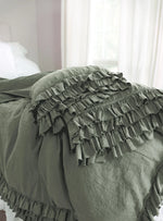 Stefany Linen Ruffle Collection - Sage