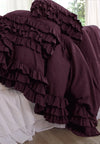 Stefany Linen Ruffle Collection - Bordeaux
