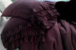 Stefany Linen Ruffle Collection - Bordeaux
