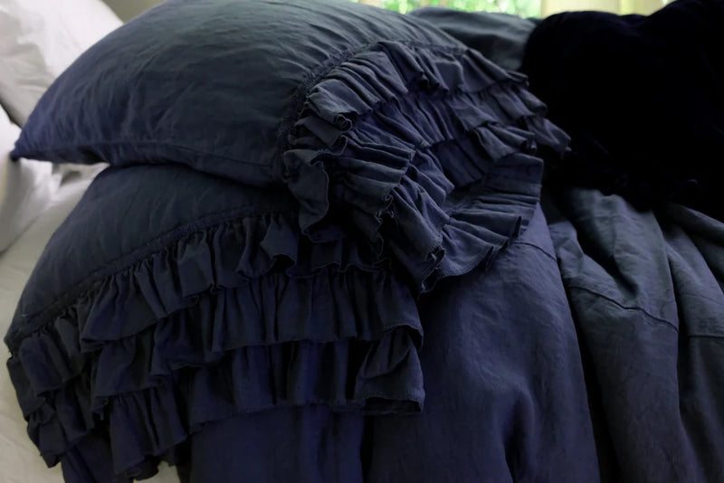 Stefany Linen Ruffle Collection - Denim