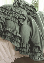 Stefany Linen Ruffle Collection - Sage