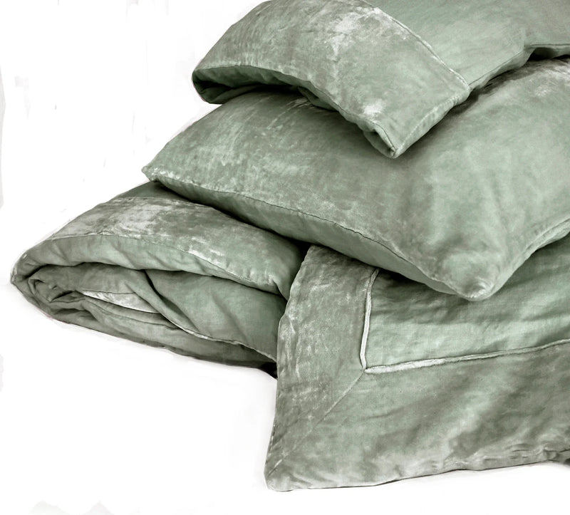 Taylor Velvet & Linen Border Collection- Sage