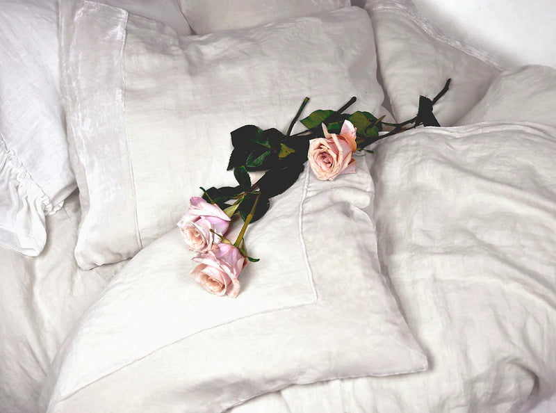Taylor Velvet & Linen Border Collection- Creme