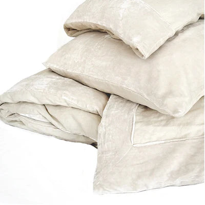 Taylor Velvet & Linen Border Collection- Creme