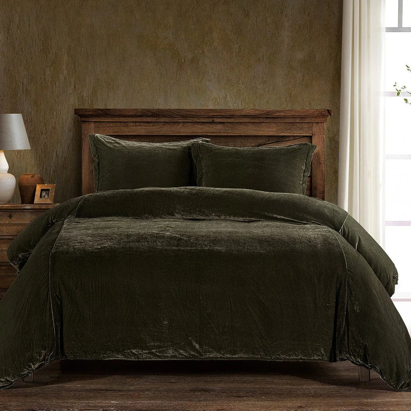 Boot Stitch Velvet Duvet Cover