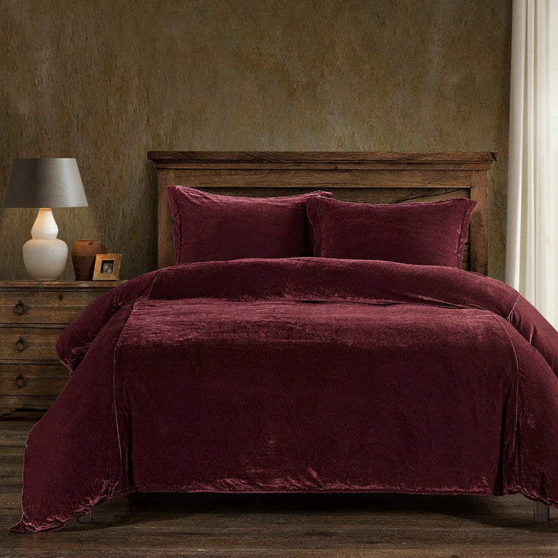 Boot Stitch Velvet Duvet Cover