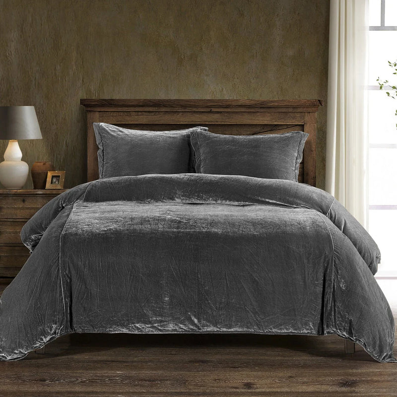 Boot Stitch Velvet Duvet Cover
