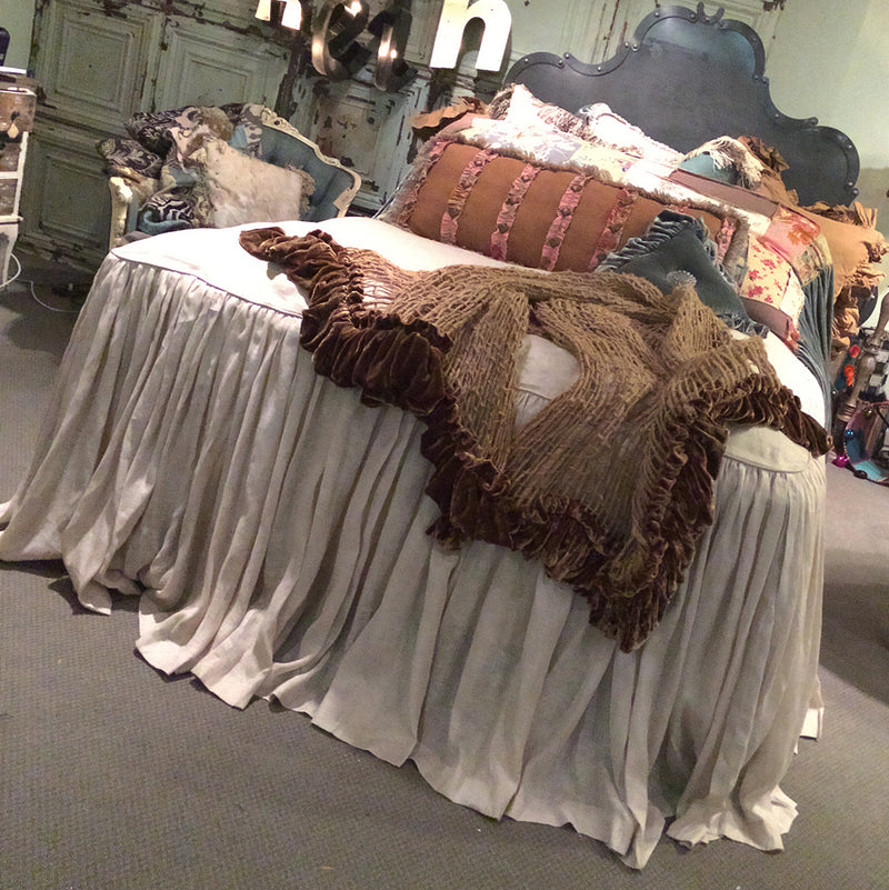 Mary Hayden bedspread in Gussy Ecru Linen