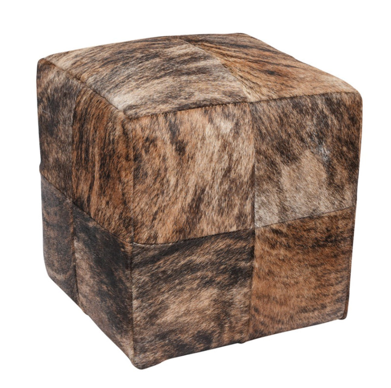 Natural Cowhide Cube Ottoman