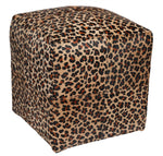 Natural Cowhide Printed Cube Ottoman