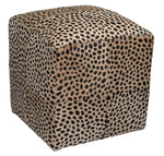 Natural Cowhide Printed Cube Ottoman